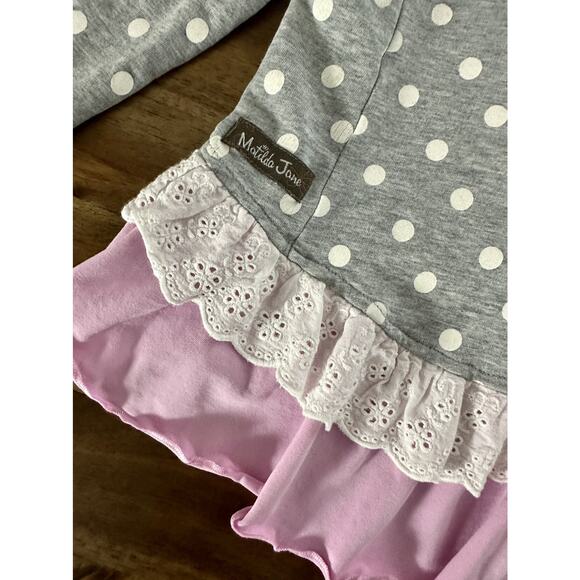 Matilda Jane The Adventure Begins Gray Purple Polka Dot Lead The Way Jacket 2 - Picture 8 of 9